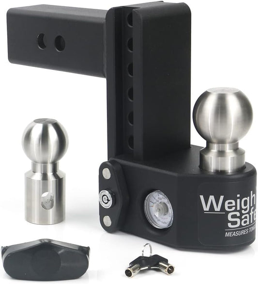 WEIGH SAFE SWS6-2.5 Weigh Safe Trailer Hitch Ball Mount, 6" Drop, 2.5" Receiver, Weight Scale