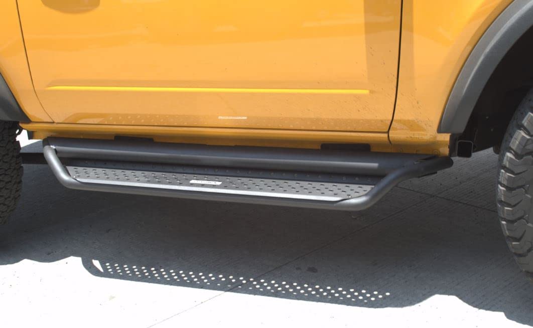 GO RHINO D14131T RealTruck Dominator Xtreme D1 Sidestep & Brackets | Mild Steel, Textured Black | D14131T | Fits 2021-2026 Ford Bronco 2-Door (Excludes Bronco Sport)