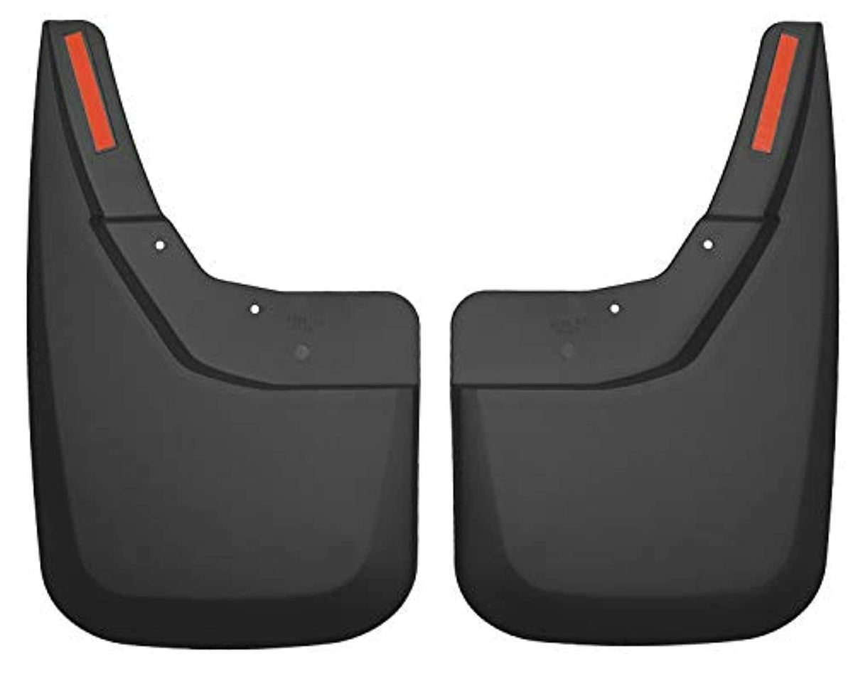 Husky Liners 57881 Husky Liners Custom Mud Guards – Fits 2014-2018 Chevrolet Silverado 1500; 2015-2019 Silverado 2500/3500; 2019 Silverado 1500 LD w/Single Rear Wheels ONLY – Rear Set, 2-pc Black - 57881