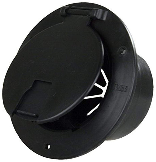 JR PRODUCTS 541-3-A JR Products 541-3-A Black Deluxe Round Electric Cable Hatch with Back