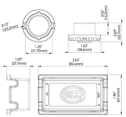 HELLA H22901001 Hella 358111941 CONCEALED L/HEAD LED GEN2 KIT AMBER