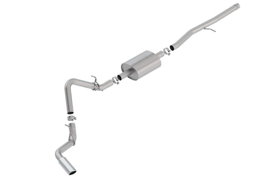 BORLA 140794 BORLA 140794 Cat-Back Sys. for '19-'23 Chev. Silv. 1500/GMC Sierra 1500 4.3L V6 5.3L V8 AT 2&4WD Ext. Cab 6' 7" Bed/Crew Cab 5' 9" Bed. Factory Single Side Exit ONLY. Adapt. 60708 Crew Cab 6' 7" Bed.