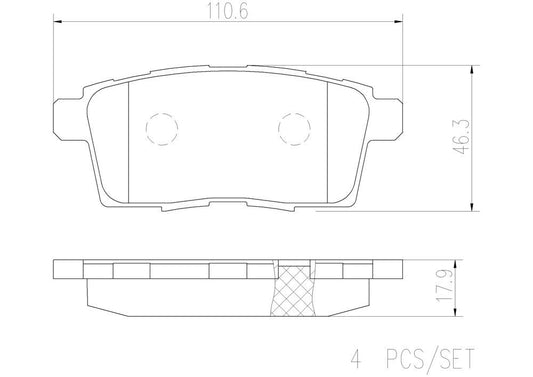 BREMBO P49041N Brembo P49041N Premium Ceramic Rear Disc Brake Pad Set LINCOLN/MAZDA OE# L2Y82643ZA
