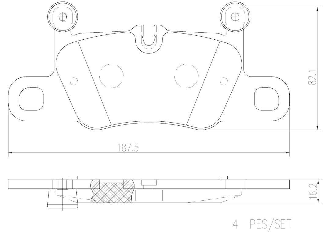 BREMBO P65031N Brembo P65031N Premium Ceramic Rear Disc Brake Pad Set PORSCHE OE# 99135294900