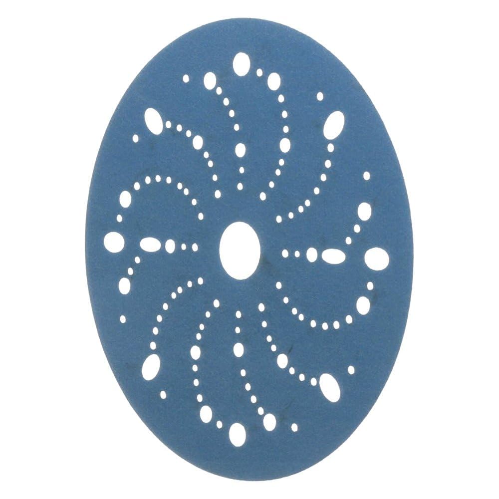 3M 36180 3M Hookit Blue Abrasive Disc, 321U, 36180, 6 in, 320+ Grade, Multi-Hole