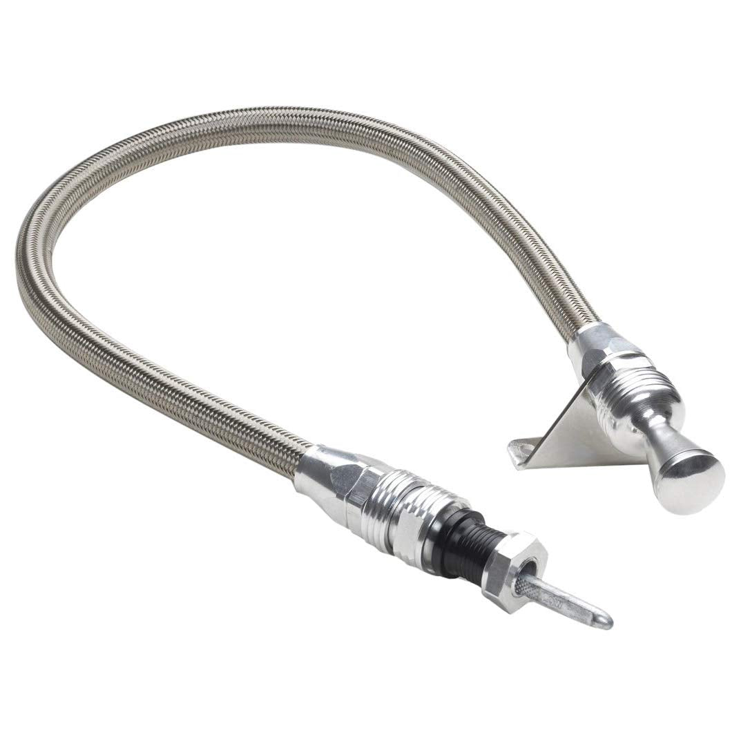 LOKAR 1211144 Lokar 1211144 Anchor-Tight Brite Firewall Mount Transmission Dipstick with Lock for TH350/400 Transmissionmission