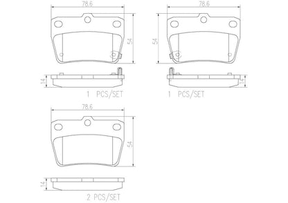 BREMBO P83057N Brembo P83057N Premium Ceramic Front Disc Brake Pad Set CHERY/DR/TOYOTA OE# 0446642050