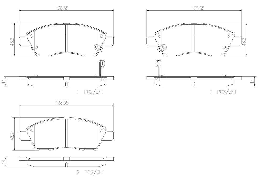 BREMBO P56070N Brembo P56070N Premium Ceramic Front Disc Brake Pad Set DONGFENG/NISSAN/VENUCIA OE# D10601HL0B