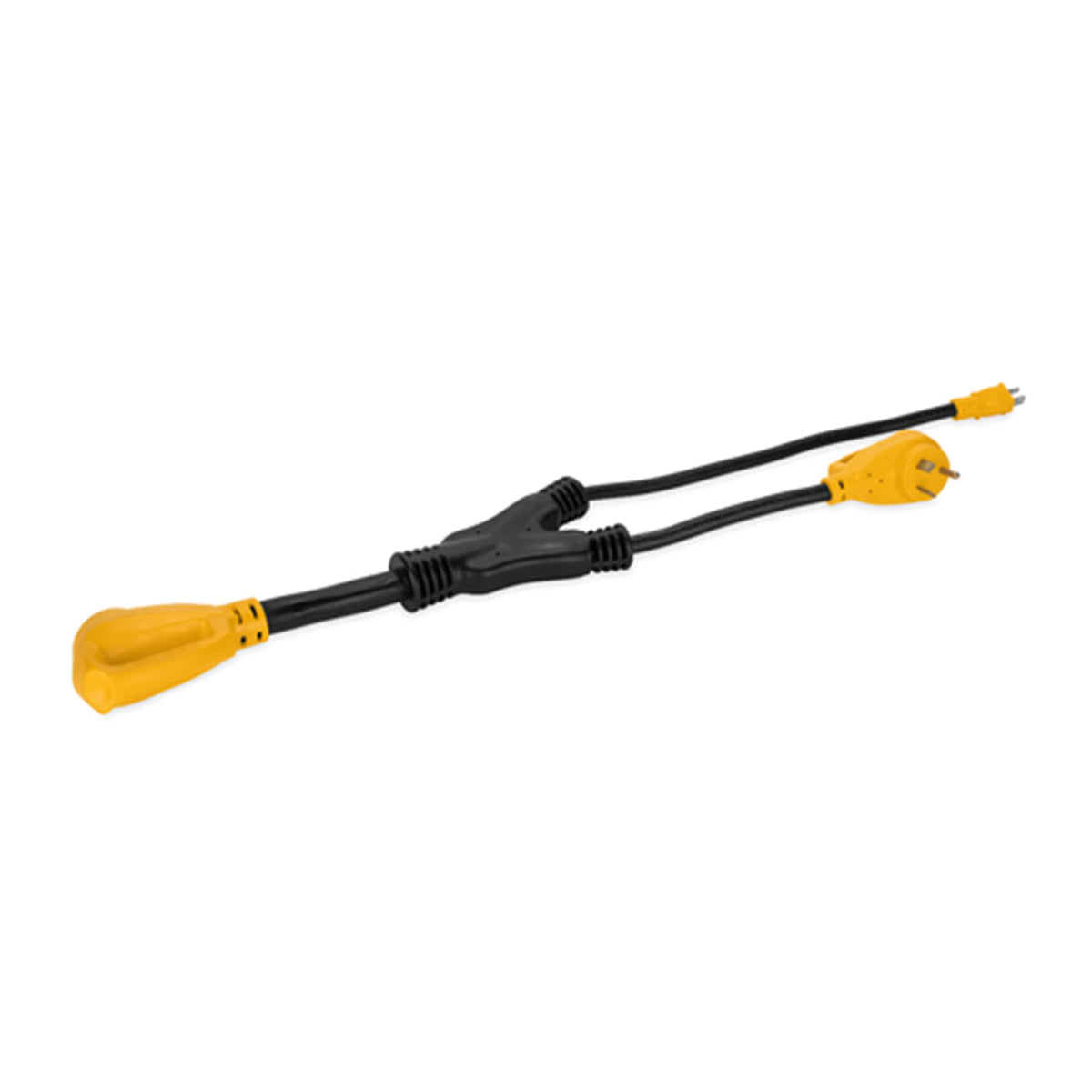 CAMCO 55025 Camco PowerGrip 45 Amp RV Plug Adapter, Combines 15 Amp and 30 Amp to 50 Amp Outlet, Heavy Duty Camper Electrical Power Adapter Cord