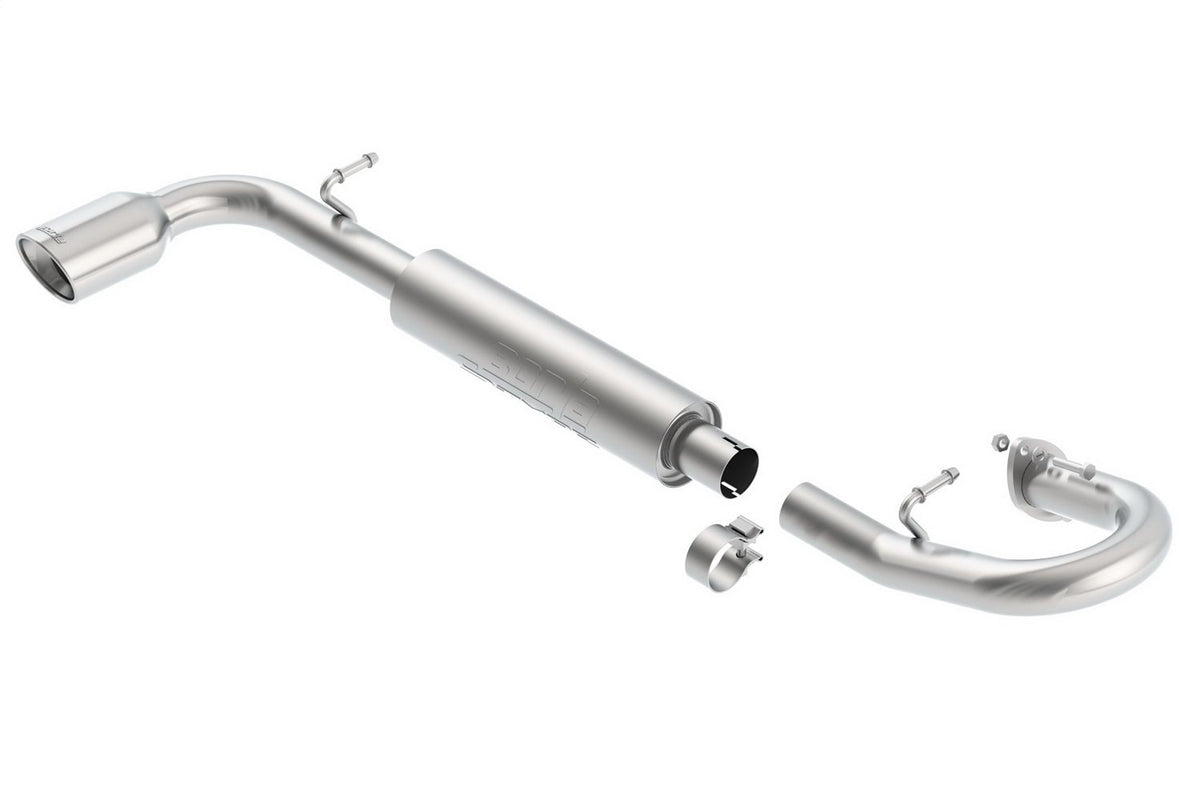 BORLA 11813 BORLA 11813 Axle-Back Performance Exhaust System for 2011-2016 Scion tC 2.5L 4 Cyl. T-304 Stainless Steel S-Type Sound Single Left Rear Exit Single 4.25" x 3.5" Oval Polished T-304 Stainless Steel Tip