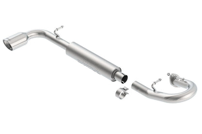 BORLA 11813 BORLA 11813 Axle-Back Performance Exhaust System for 2011-2016 Scion tC 2.5L 4 Cyl. T-304 Stainless Steel S-Type Sound Single Left Rear Exit Single 4.25" x 3.5" Oval Polished T-304 Stainless Steel Tip