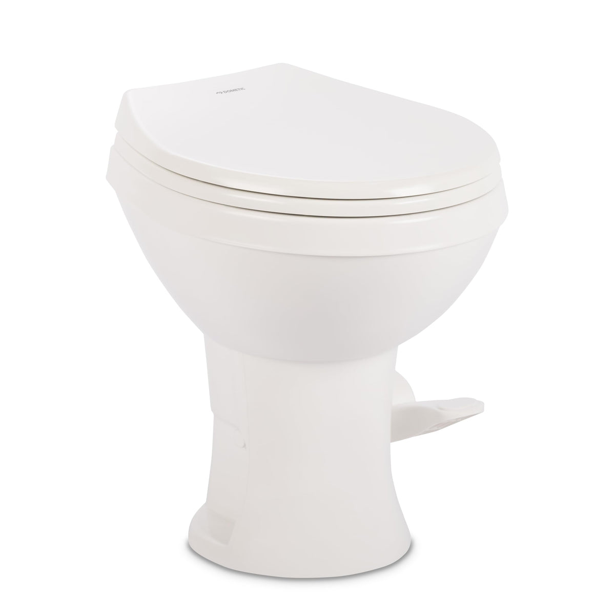 DOMETIC 9610008275 Dometic Model 400 Essential RV Toilet – Round Lightweight Plastic Bowl, Universal Fit & 2-Bolt Mount, 18" Chair Height Residential Style, Gravity Flush Toilet with Soft-Close Seat, White (9610008275)