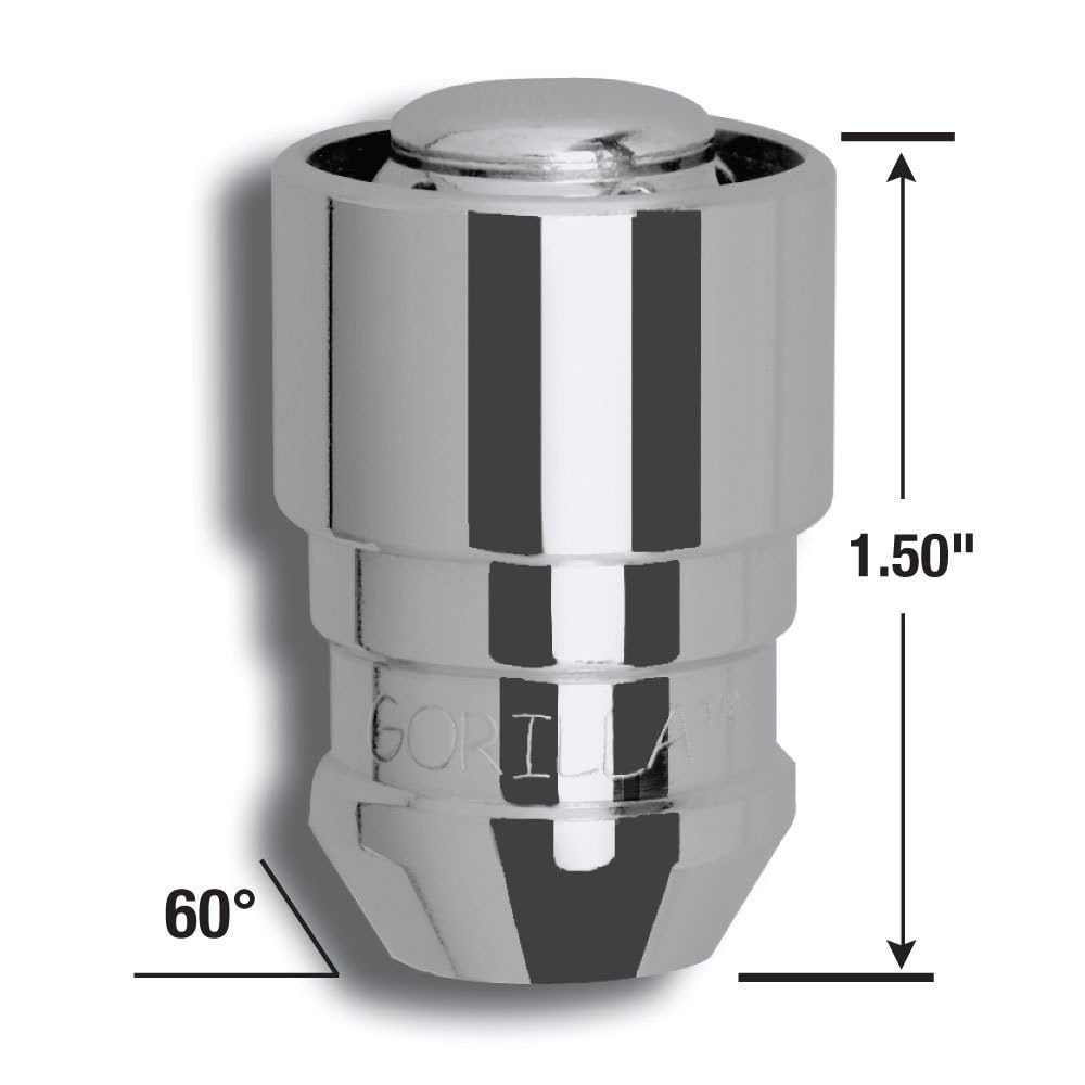 GORILLA 61631 Gorilla Automotive 61631 Acorn Gorilla Guard Locks (12mm x 1.50 Thread Size) - Pack of 4