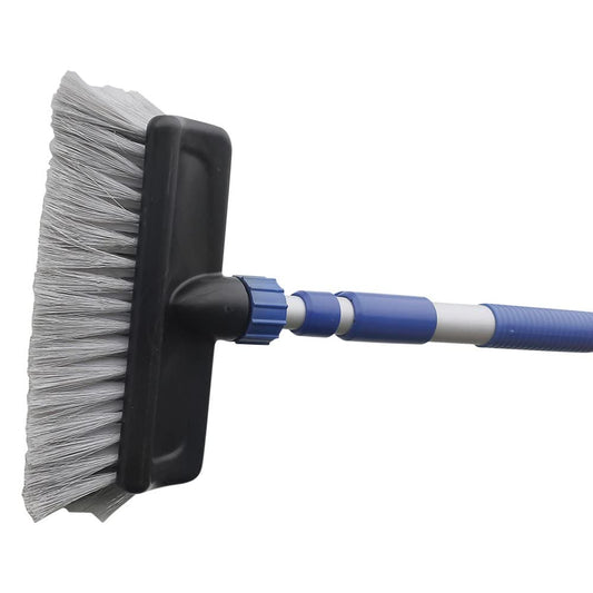 CAMCO 41960 Camco Flow-Through Wash Brush with Push Button Telescoping Handle - Connect to Standard Water Hose to Clean Your Vehicle | Great for RV, Truck Boat and Car Washing - (41960)
