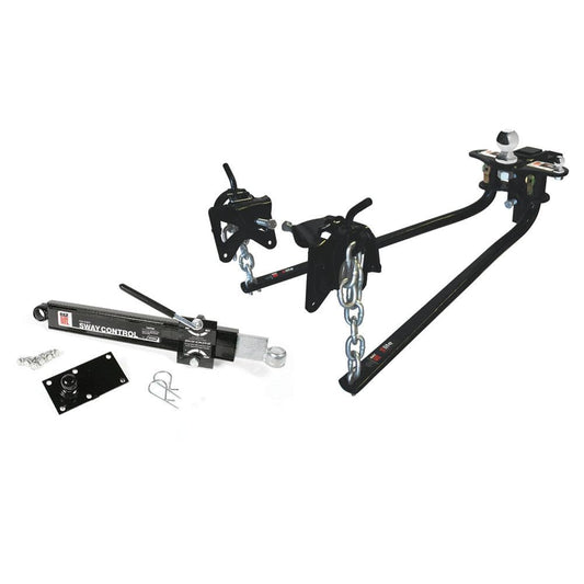 CAMCO 48058 Camco Eaz-Lift Elite 1,000lb Weight Distribution Hitch Kit with Manually Adjusted Sway Control - Ready-to-Tow with Pre-Installed Hitch Ball, Sway Control Ball, U-Bolts, & Chain Package (48058)