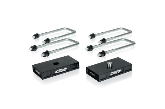 EIBACH LB81-82-007-01-02 Eibach Leaf Spring Block, 1 in Height, Hardware/U-Bolts, Aluminum, Black Anodized, compatible with Toyota Midsize Truck 2005-23 / Toyota Fullsize Truck 2000-21, Kit