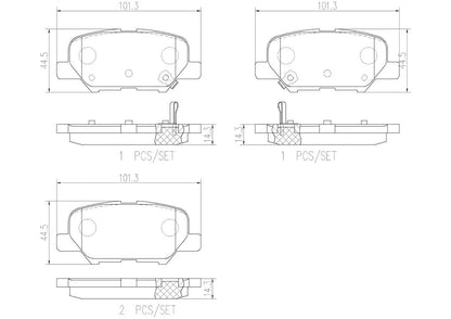 BREMBO P61111N Brembo P61111N Premium Ceramic Rear Disc Brake Pad Set CITROËN/MITSUBISHI/PEUGEOT OE# 1619790780