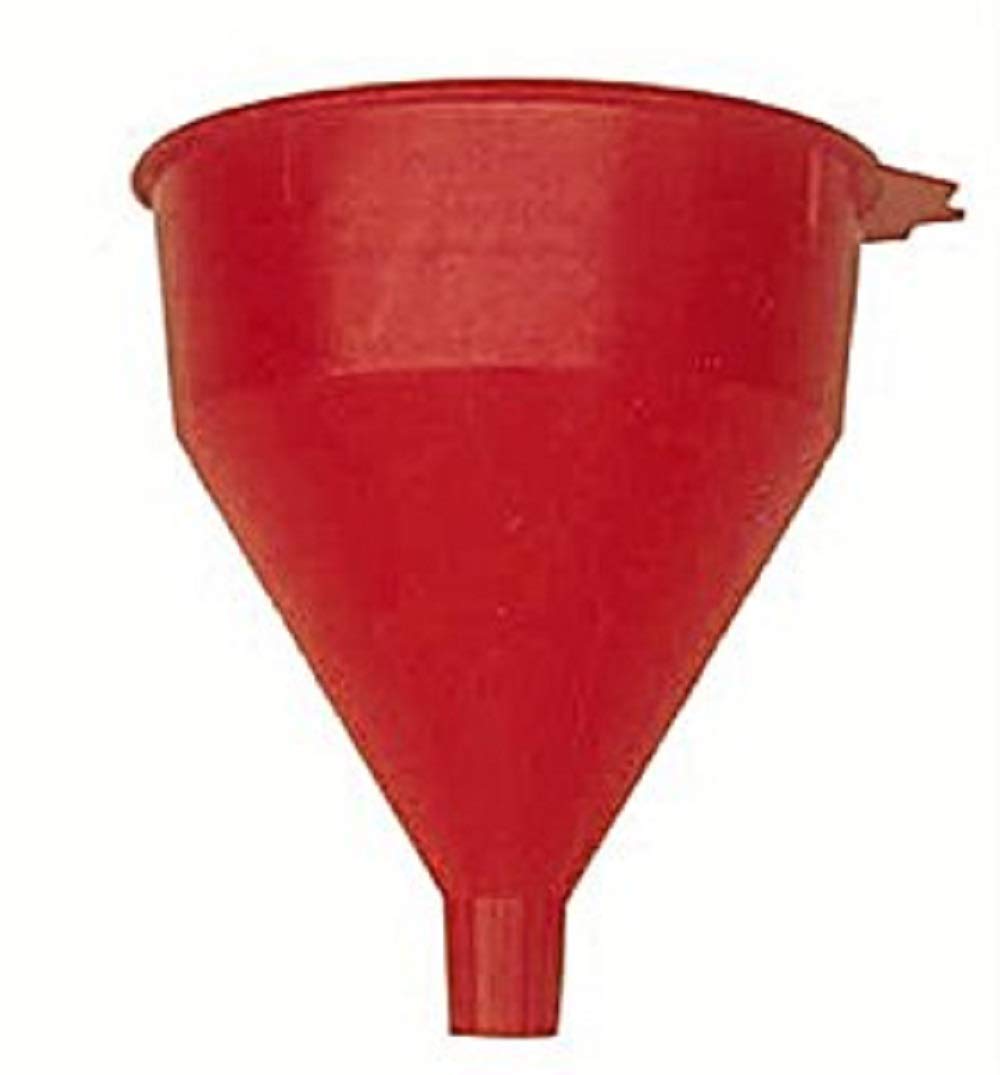 WIRTHCO 32002 WirthCo 32002 Red Safety Funnel with Screen/Strainer Funnel for Oil, Fuel, Gas, and Automotive Large 2 Quart Capacity