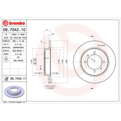 BREMBO 08704211C02 Brembo 08704211C02 DISC BRAKE ROTOR