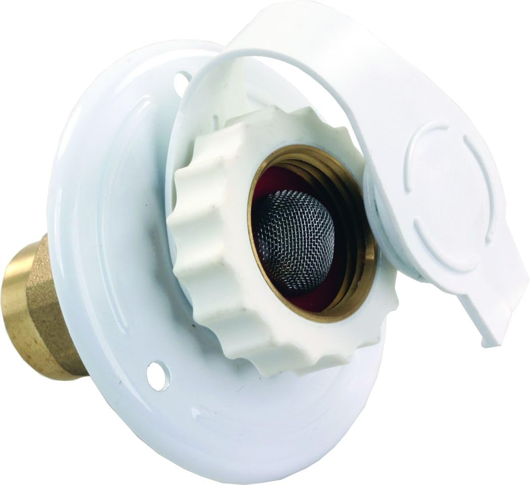 JR PRODUCTS 62155 JR Products 62155 White Aluminum City Water Flange - 1/2" FPT x 3/4"