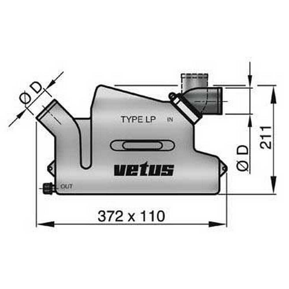 VETUS WLOCKL50R Vetus WLOCKL50R WATERLOCK TYPE LP50 WITH ROTATING