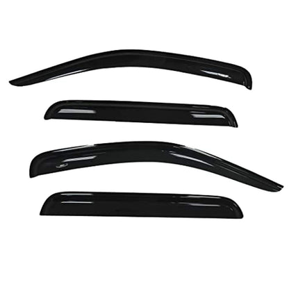 TRAILFX 4407H TrailFX Rainguard Window Vents Fits Nissan Frontier Crew Cab 2005-2021 Smoked Acrylic Low Profile Tape-On Side 4 Piece Window Deflectors TrailFX 4407H