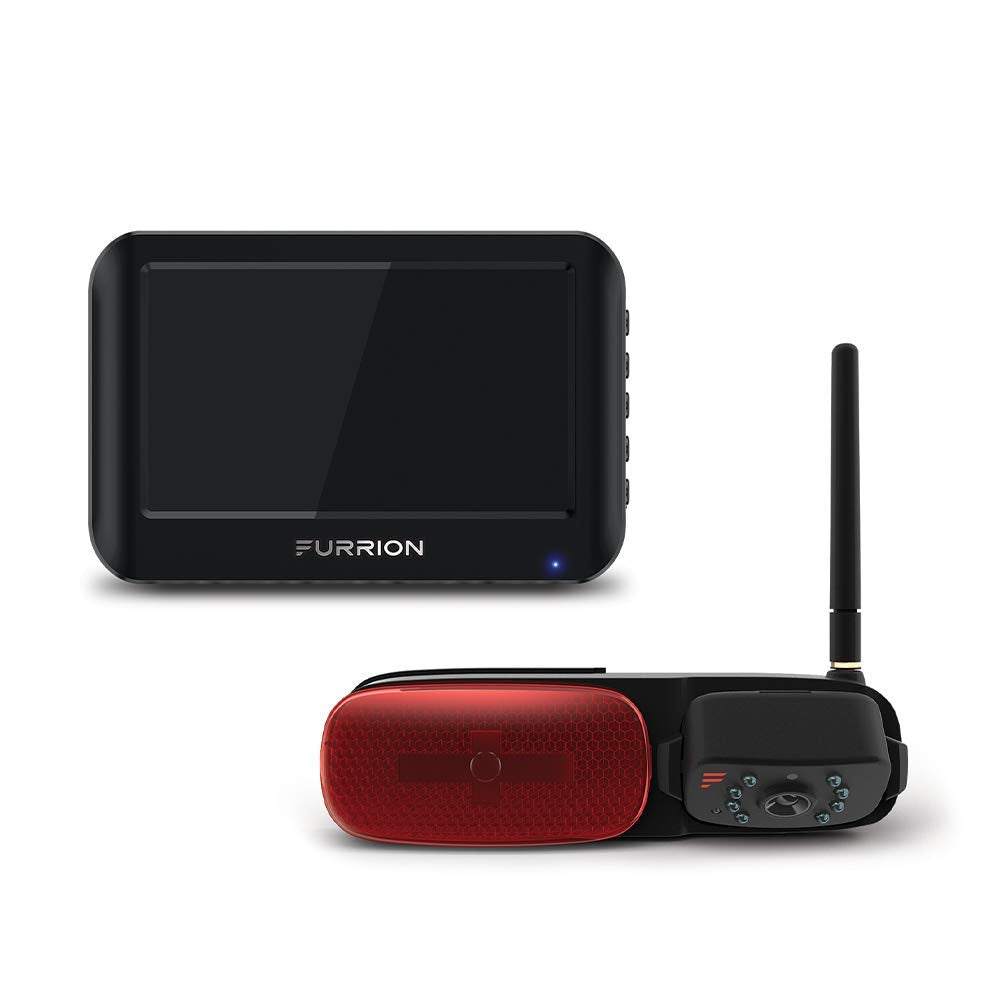 FURRION LLC FOS43TASR Furrion Vision S FOS43TASR 4.3 inch Wireless RV Backup System with 1 Rear Markerlight Camera, Infrared Night Vision and Wide Viewing Angle, Red and black