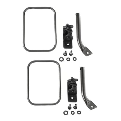 RUGGED RIDGE 11025.22 Rugged Ridge | Stubby Trail Mirror, Rectangular Pair, Textured Black | 11025.22 | Fits 1997-2018 Jeep Wrangler