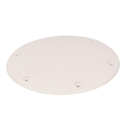 T-H MARINE DSSDP-1-2-DP T-H Marine Designer Series Screw Down Deck Plates – Durable 6" Outer Diameter / 4.5" Cutout Hole - White, Non-Corrosive Marine Deck Access Solution with Textured Traction for Boats and RVs