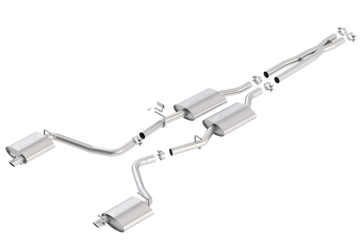 BORLA 140686 BORLA 140686 Cat-Back Perf. Exhaust System for 2015-2023 Dodge Charger V6 & Chrysler 300 V6 T-304 Stainless Steel ATAK Sound Dual Split Rear Exit Single 2.25" Exit Each Side Reuse O.E. Tips