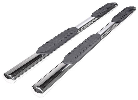 TRAILFX A1548S TrailFX Truck Side Steps Fits Chevy Silverado 1500 2020-2021 4-Inch Oval Polished Stainless Steel Nerf Bars Side Steps with Slip-Resistant Step Pads Rocker Panel Mount TrailFX A1548S Running Boards