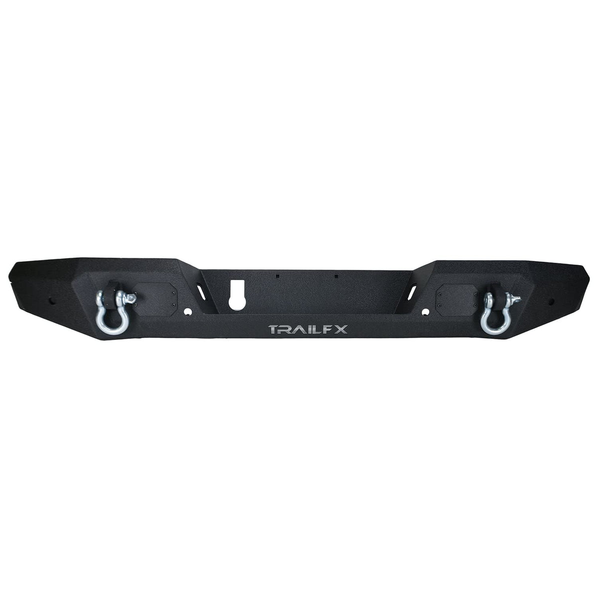 TRAILFX JL013T TrailFX Rear Bumper Fits Jeep Gladiator JT 2020-2025 One-Piece Direct Fit Black Textured Powder Coated Steel With D-Ring Mounts LED Light Cutouts OE Sensor Compatible TrailFX JL013T