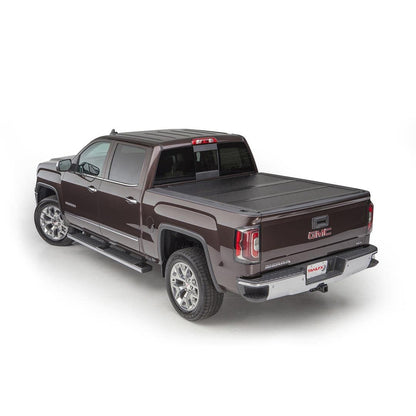 TRAILFX TFX3524 TrailFX Standard Flush Tri-Fold Hard Tonneau Cover Lockable Black FRP/Aluminum 2 Folds/3 Panels 2 Riding Positions Fits 2015–2020 Ford F-150 TrailFX TFX3524