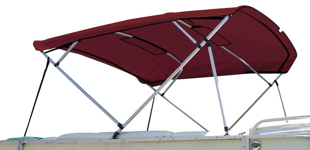CARVER 8PONRCLA08 Square Tube Bimini Top Replacement Canvas with Nylon Fittings, Burgundy Sunbrella 8'L, 48"H, 96-102"W
