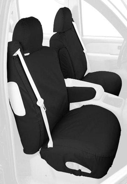 COVERCRAFT SS3347PCCH Covercraft Custom-Fit Front Bucket SeatSaver Seat Covers - Polycotton Fabric, Charcoal Black