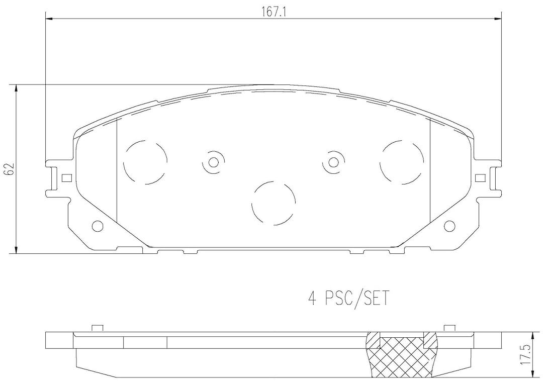 BREMBO P37021N Brembo P37021N Premium Ceramic Front Disc Brake Pad Set JEEP OE# 00K68227573AA