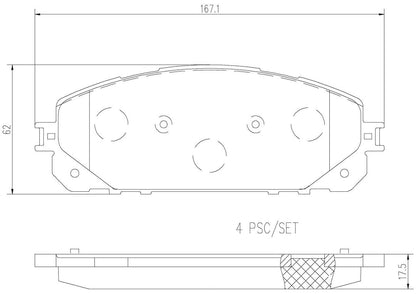 BREMBO P37021N Brembo P37021N Premium Ceramic Front Disc Brake Pad Set JEEP OE# 00K68227573AA
