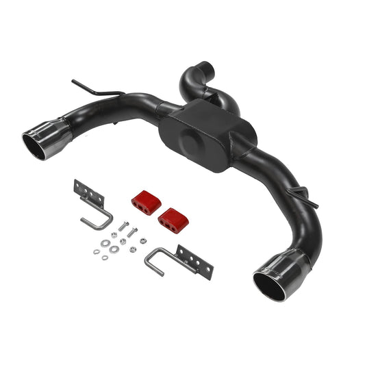 FLOWMASTER 818120 Flowmaster 818120 Outlaw Axle-Back Exhaust Kit 3 Inch 409 Stainless Steel Dual Exit 4 Inch Black Chrome Tips Compatible with 2021-2024 Ford Bronco 2.3L 2.7L 2 & 4-wheel drive 2 & 4 Door