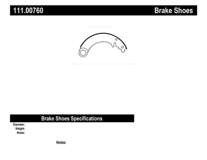 Centric Parts 111.00760 PartsCentric Premium Brake Shoes