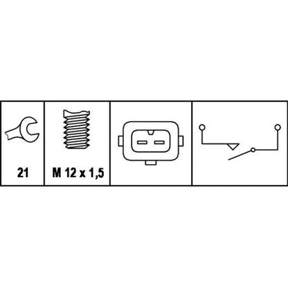 Hella 007673001 6ZF 007 673-001 Switch, Reverse Light, Bolted