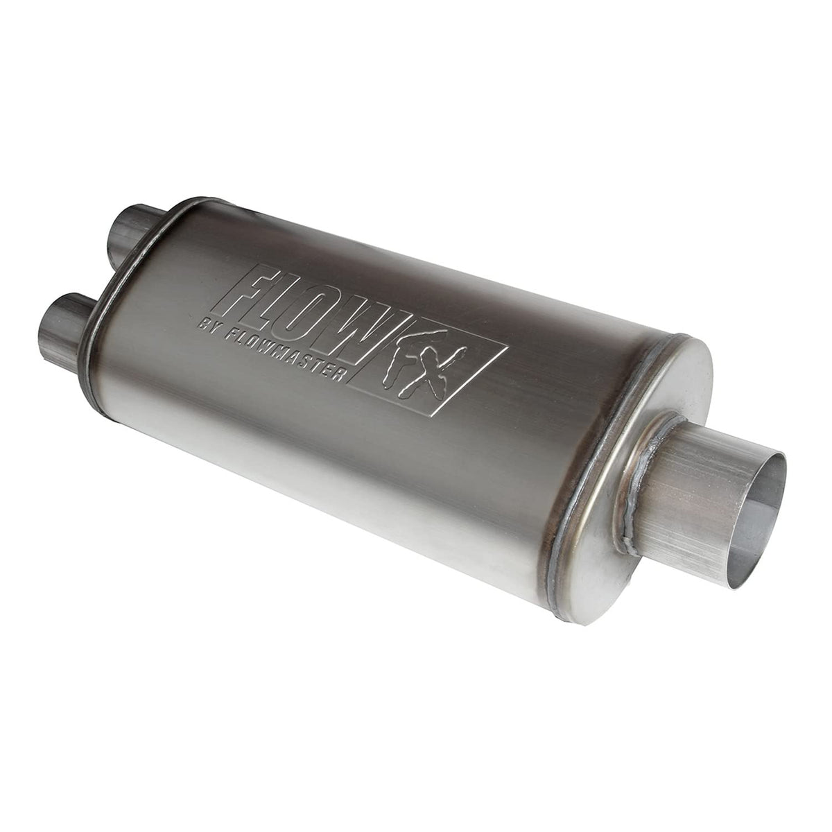 FLOWMASTER 72587 Flowmaster 72587 FlowFX Muffler 3.5" Center Inlet/2.5" Dual Outlet - Moderate Sound 409 Stainless Steel