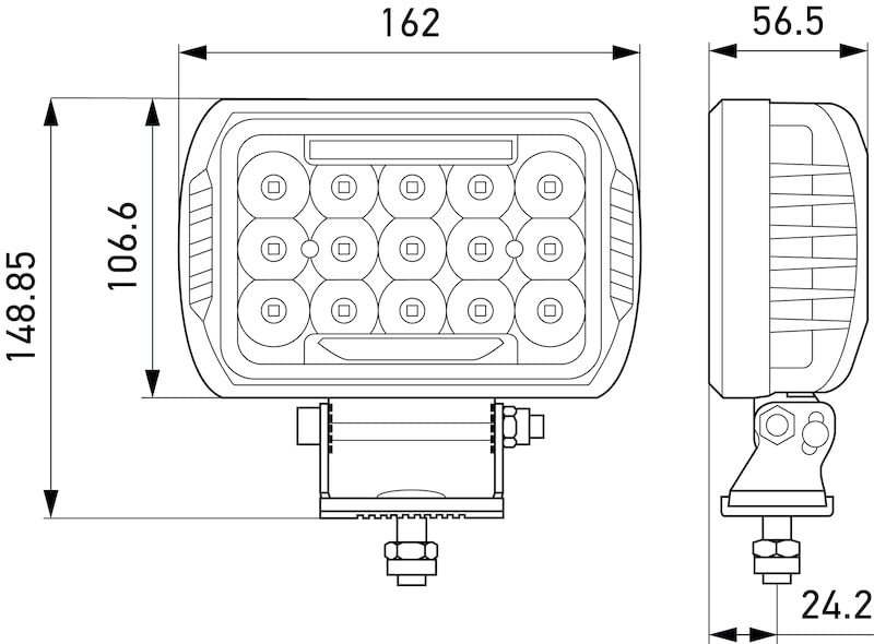 HELLA 358154041 Hella ValueFit 450 LED Series - LED Driving Lamp – Universal Off-Road Light for Pickup Trucks, ATV, SUV, 4x4, Jeep, Tractors / 358154041