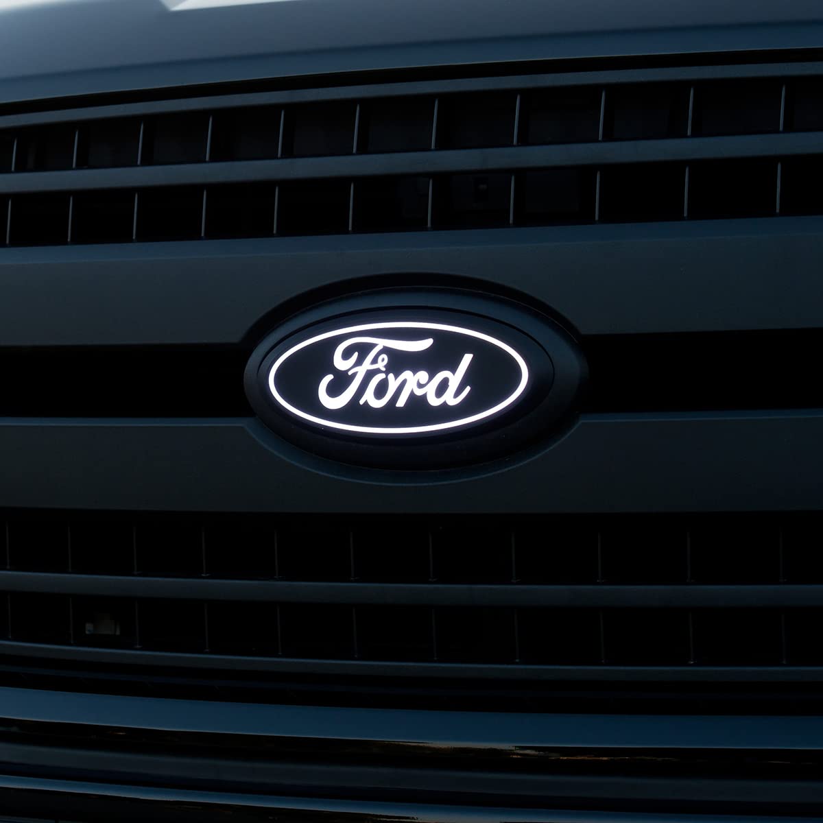 Putco 92609 Putco Luminix White Oval LED Grille Emblem Fits Ford F150 2024-2027 - Fits w/Front Camera, Includes Plug-N-Play Harness (Fuse Box Install)
