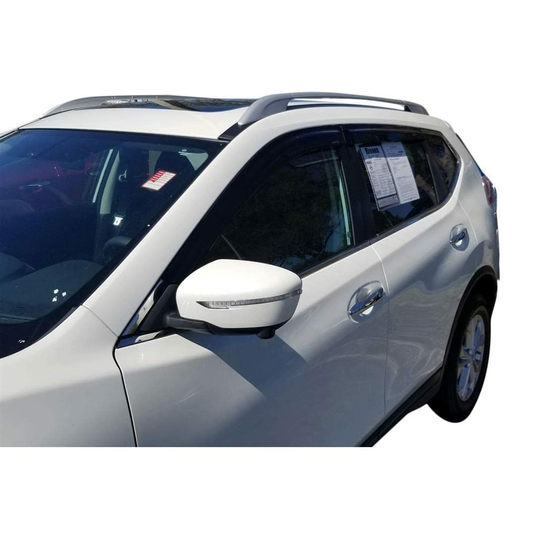 TRAILFX 4827H TrailFX Rainguard Window Vents Fits Nissan Rogue 2014-2020 Smoke Acrylic Low Profile Tape-On Side Four Piece Window Deflectors TrailFX 4827H