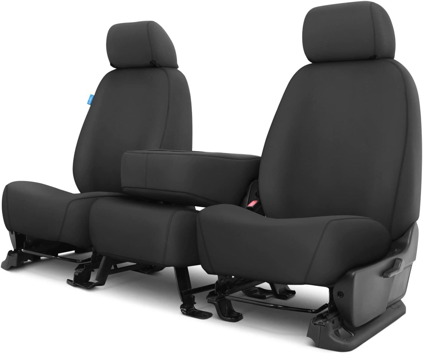 Covercraft Polycotton SeatSaver Custom Seat Covers — Fits 2007-2013 Chevy Silverado/GMC Sierra 1500, 2007-2014 Silverado/Sierra 2500/3500 — 1st Row 40/20/40 Bench Seat, Charcoal