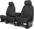 Covercraft Custom-Fit Front Bench SeatSaver Seat Covers - Polycotton Fabric, Charcoal Black