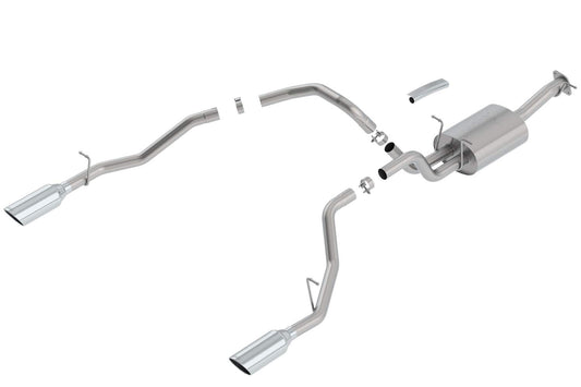 BORLA 140753 BORLA 140753 Cat-Back Perf. Exhaust System for '19-'23 Ram 1500 V8 Incl. E-Torque Incl. Rebel & G/T Models (Exc. Classic) T-304 ATAK Sound Dual Split Rear Exit Single 5" Round Chrome Tips On Each Side