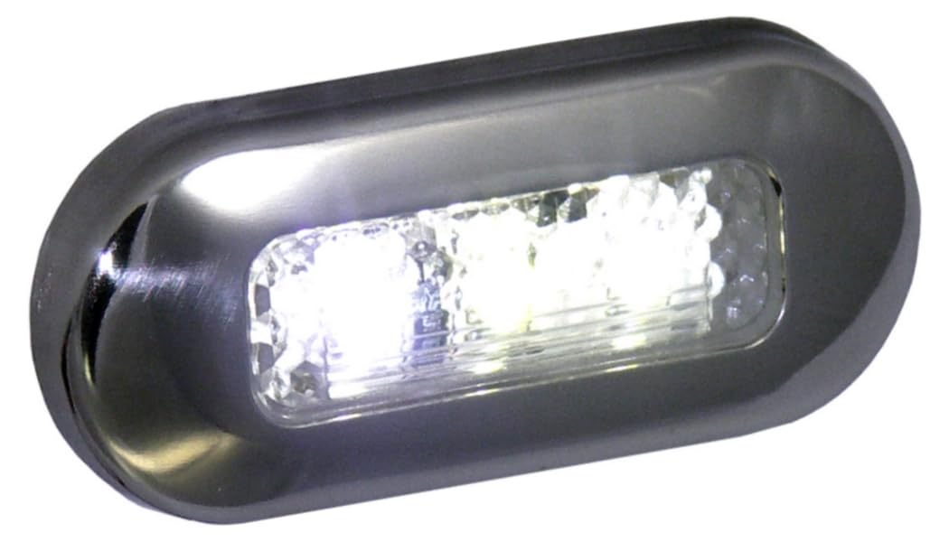 T-H MARINE LED-51825-DP T-H Marine Premium Stainless Steel LED Oblong Courtesy Lights - Waterproof & Compact, Perfect for Boat, RV, and Outdoor Use, RGB & White Options, Easy Installation Surface Mount Lighting - White