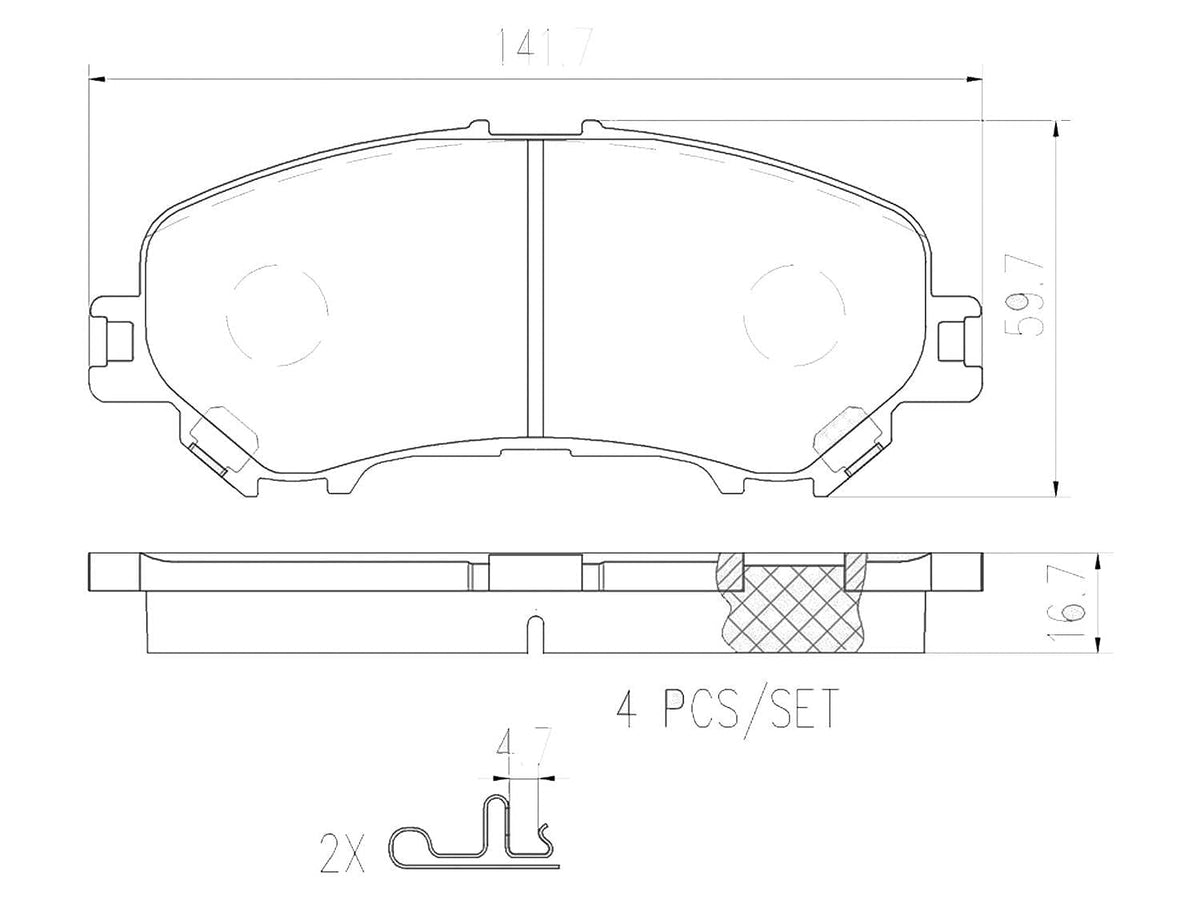 BREMBO P56099N Brembo P56099N Premium Ceramic Front Disc Brake Pad Set NISSAN OE# D10604CA0A
