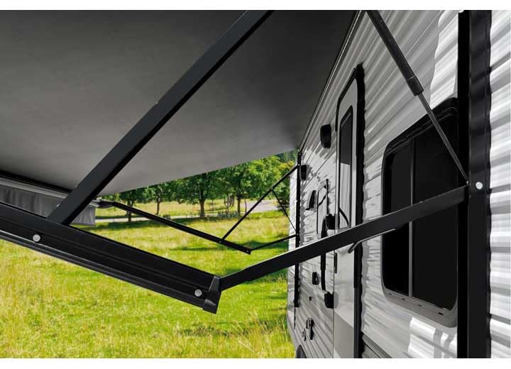 Velarium VP6811 Velarium 68" Black 12V Power/Idler Arm Set - Robust Extruded Arms with 12V Powered Operation, Adjustable Pitch, Durable Design Reliable Performance, Ideal RV Awnings and Outdoor Use